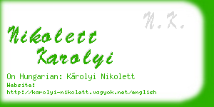 nikolett karolyi business card