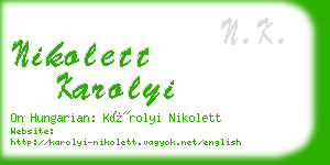 nikolett karolyi business card